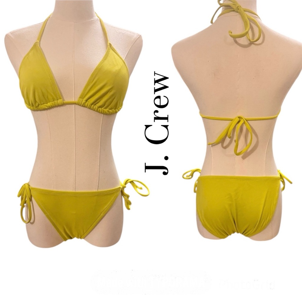 J.Crew Chartruse (Yellowish Green) String Bikini Set